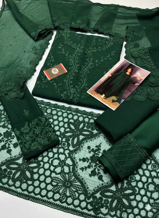 Azure Green Chiffon Ready Dupatta