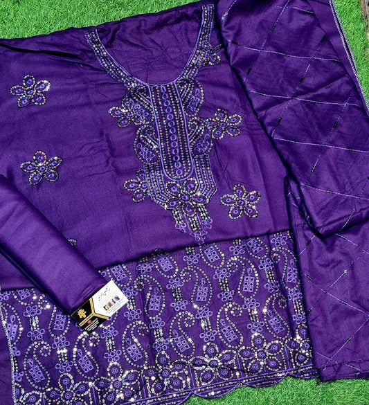 Dhanak Chicken Kari  Embroidered Winter Wear 3pc