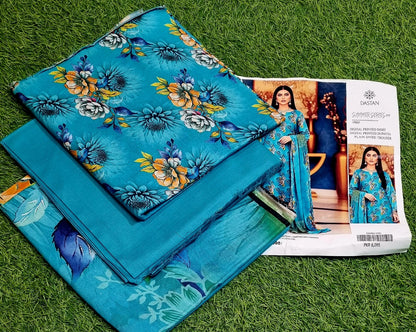 Dastan Summer Series 3pc Digital Printed Lawn Cotton