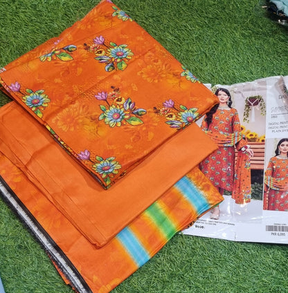 Dastan Summer Series 3pc Digital Printed Lawn Cotton